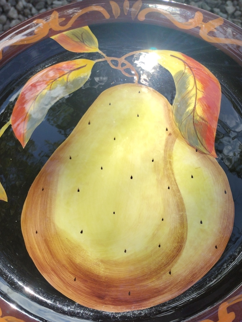 Certified International Hand-Painted Pear Plate Yellow and Orange Used 2 Plates